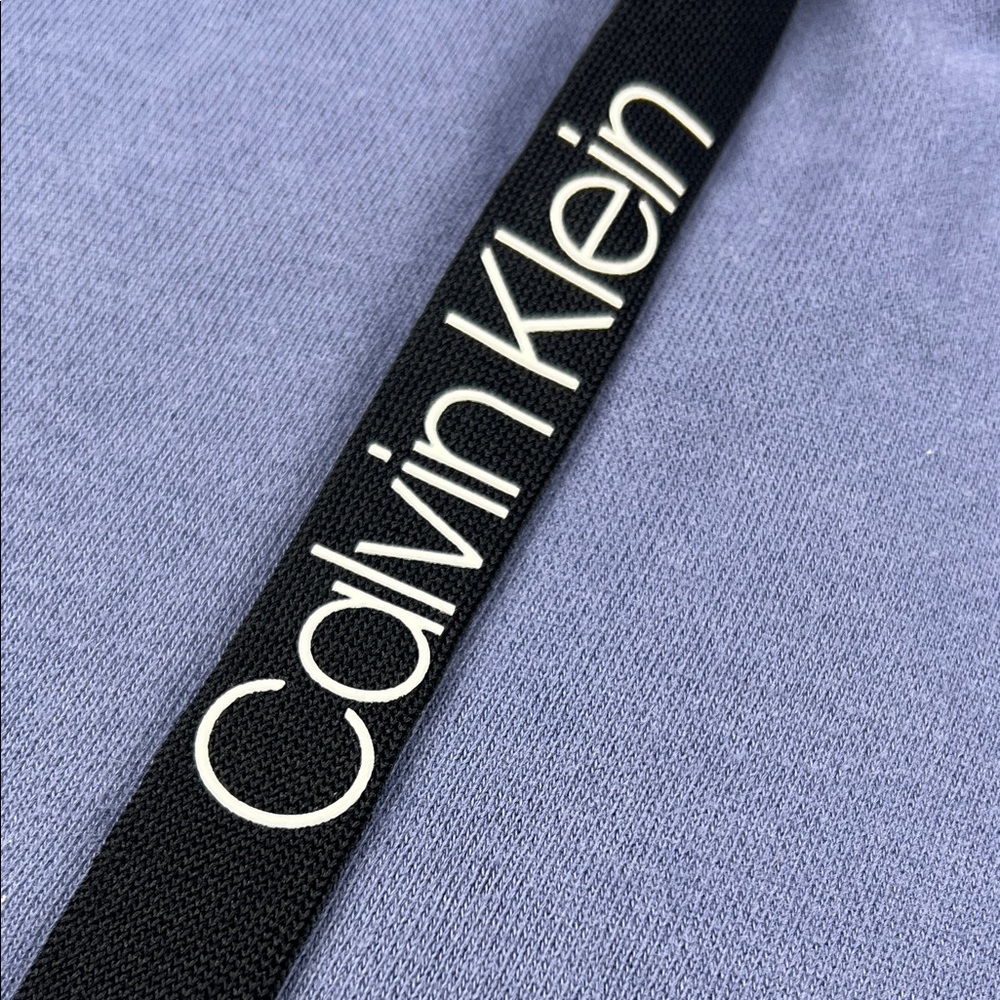 Calvin Klein Womens Blue Logo Drawstring Hoodie‎ Sweatshirt L G - Picture 5 of 6